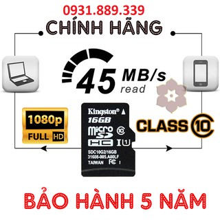 Thẻ nhớ kingston 16gb/32gb/64gb/128gb chính hãng - bảo hành 5 năm/thẻ nhớ micro sd/ thẻ nhớ sd