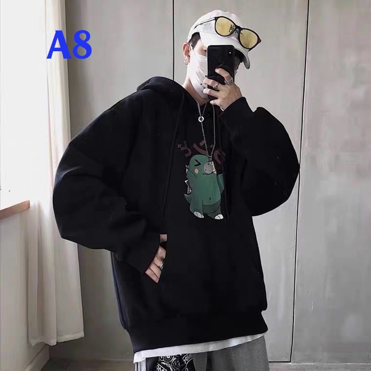 Áo Nỉ Bông Thời Trang UNISEX Hoạ Tiết Khủng Long Xanh Lá 🦖/ HOODIE FREESIZE 💜 MiQa 💜 #16 | BigBuy360 - bigbuy360.vn
