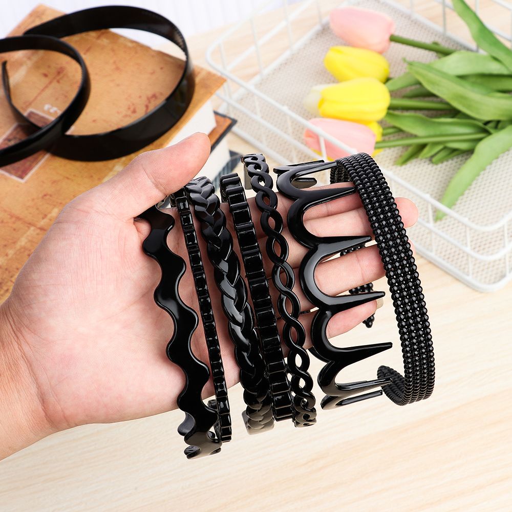 NIUYOU NIUYOU Wavy Hair Band Black Unisex Outdoor Spring Headband Accessories Non-slip Headwear Fashion Yoga Sport Head Hoop