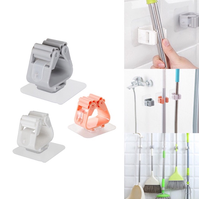 Móc Treo Chổi Dính Tường Tiện Lợi, Móc Cài Chổi Nhỏ Gọn