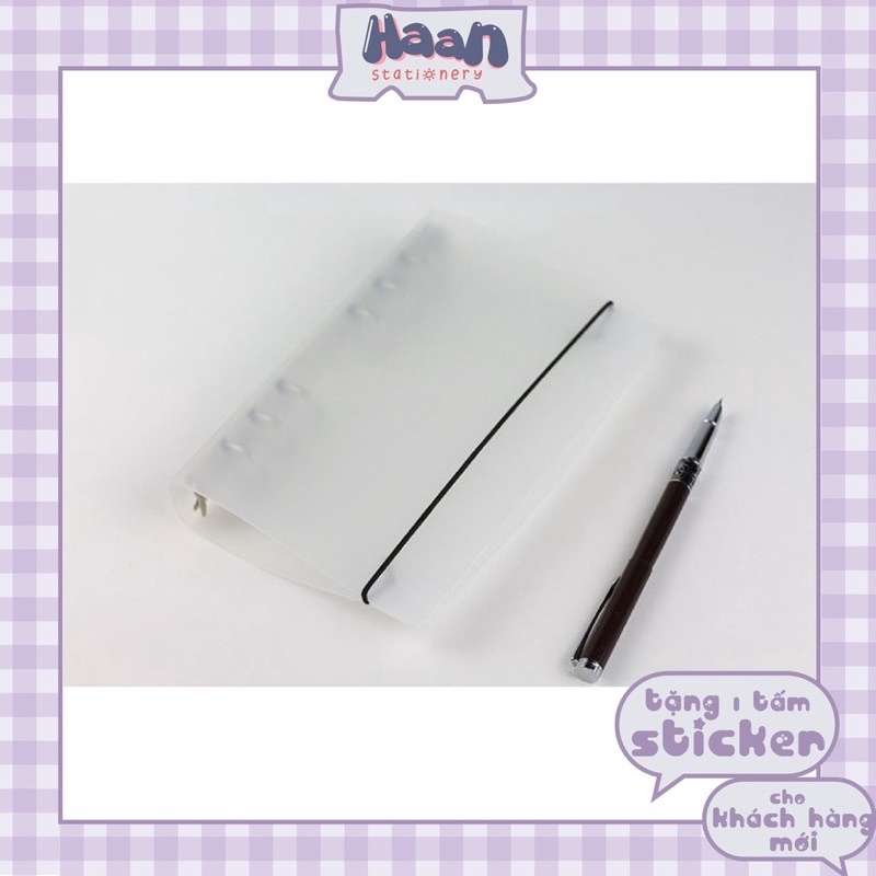 Binder / Bìa sổ còng trắng trong mờ📔📒 chất liệu nhựa PP📔📒 cỡ A5, A6 làm sổ planner, bullet journal