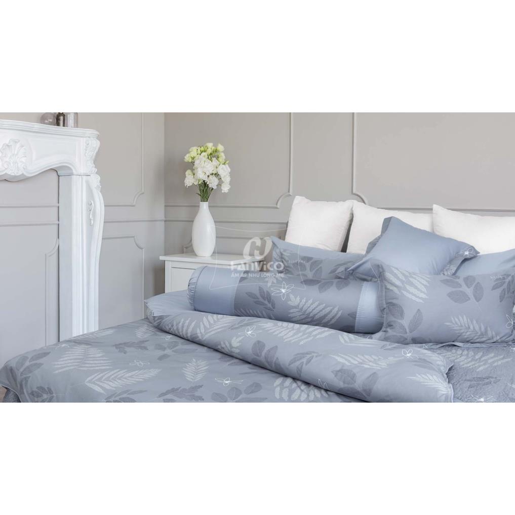 - 2 chiếc vỏ gối đầu, 1 vỏ gối ôm cotton cao cấp Hanvico Blue Sky