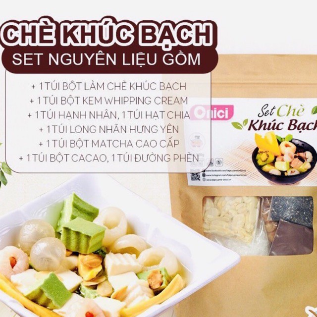 SET NGUYÊN LIỆU CHÈ KHÚC BẠCH THÀNH PHẨM 12-15c