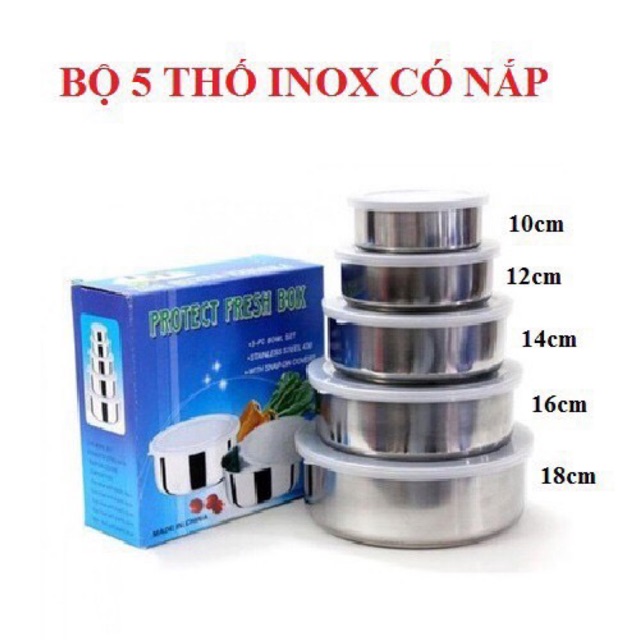 Combo Thố inox có nắp