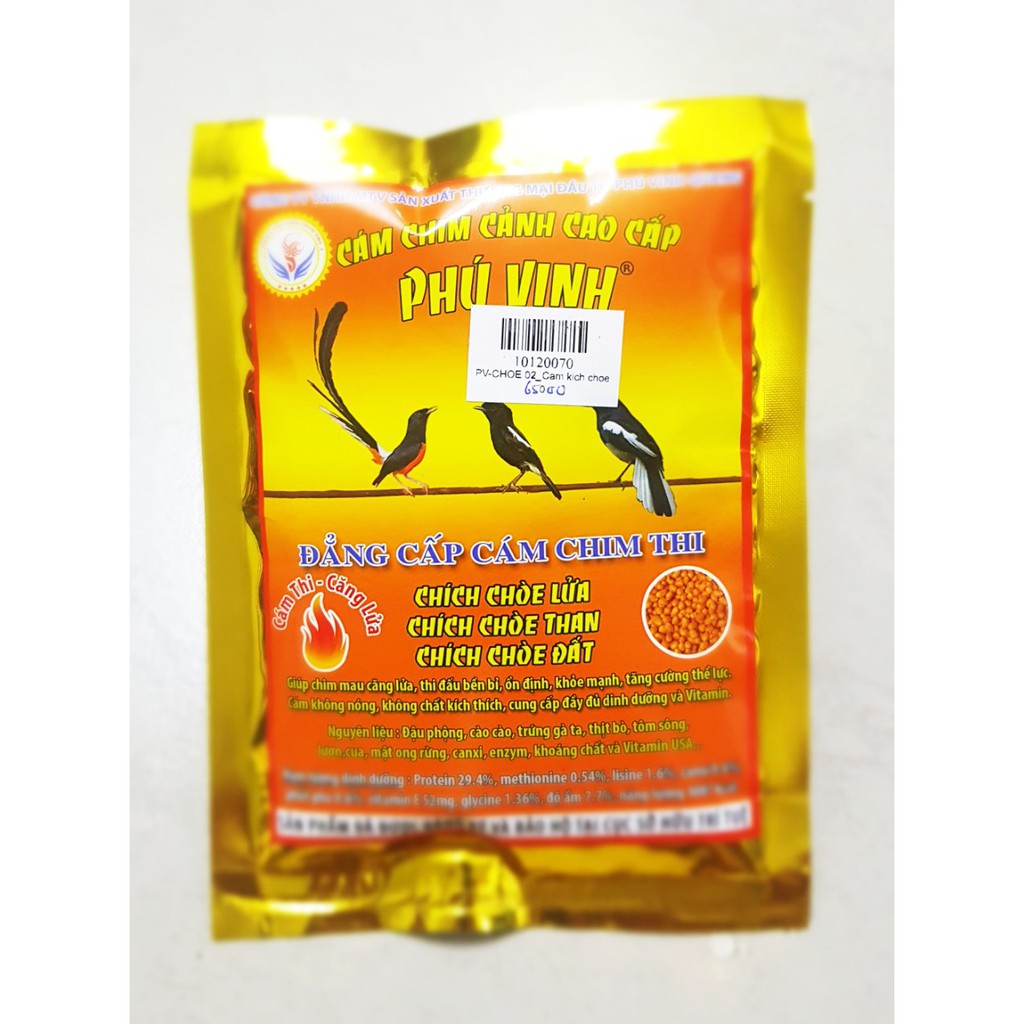 THỨC ĂN CHÍCH CHÒE THAN LỬA PHÚ VINH 200G CAO CẤP CÁM DƯỠNG THAY LÔNG VÀ CÁM CĂNG LỬA