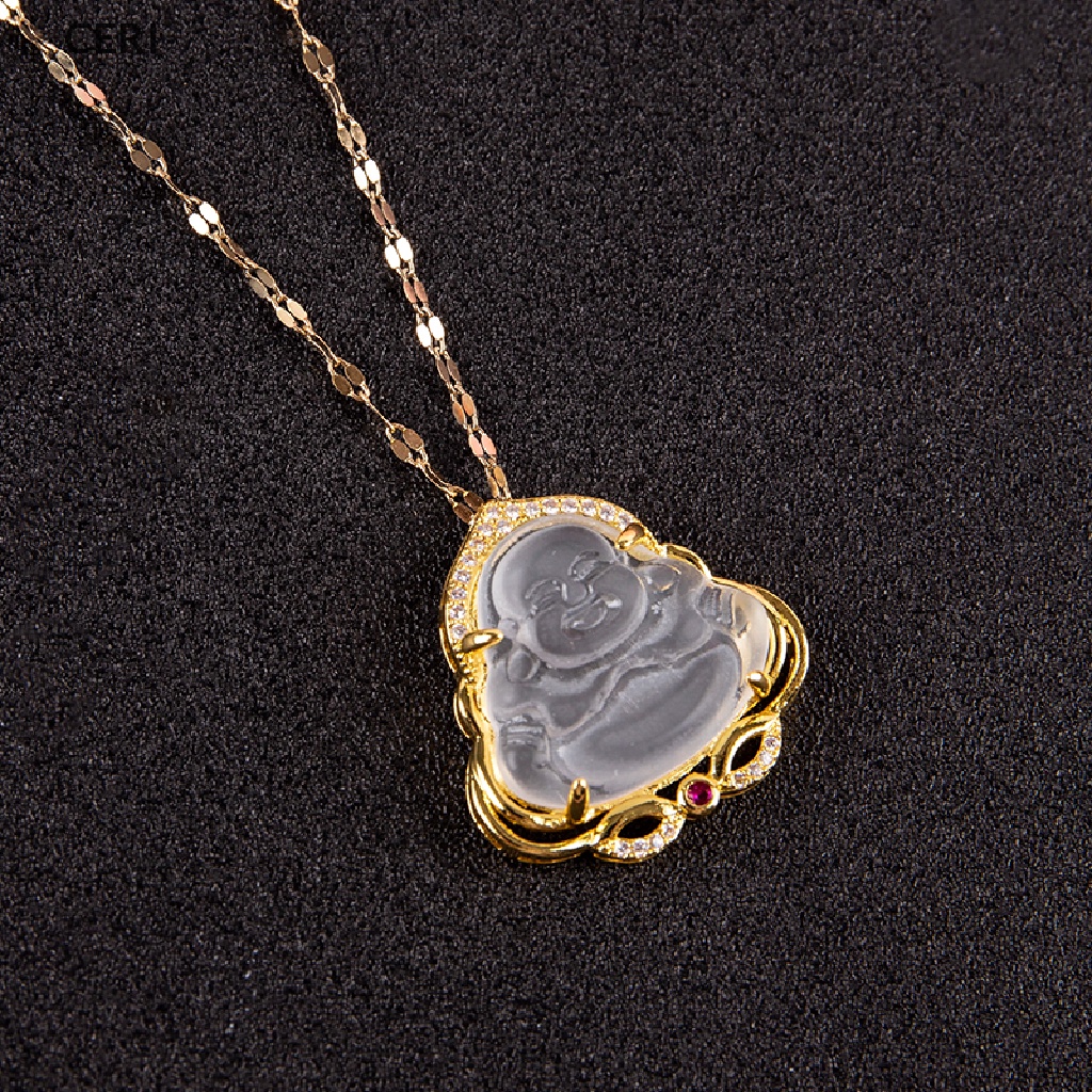 Vòng cổ Mặt Phật Bằng Thép Titan Đính Đá Zircon