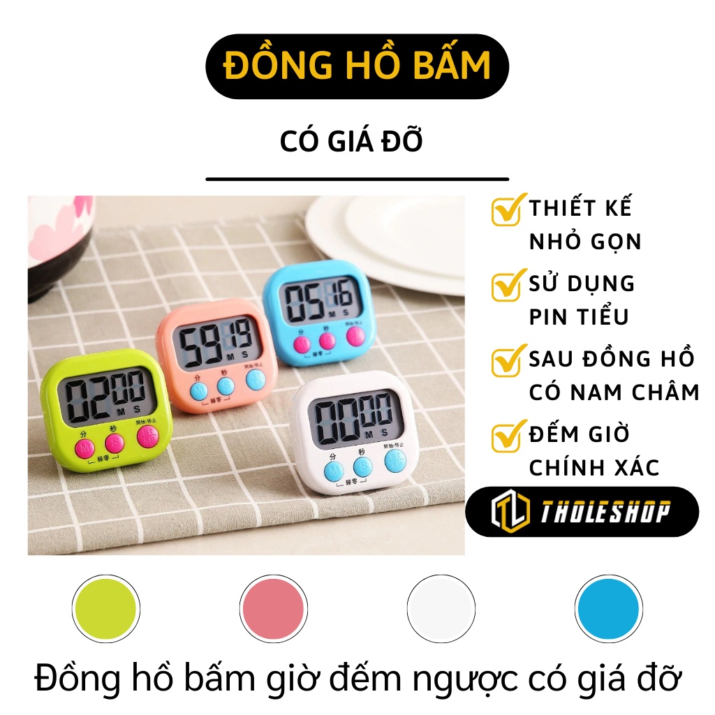 Đồng Hồ Đếm Giờ - Đồng Hồ Bấm Giờ Điện Tử, Đệm Ngược Có Giá Đỡ Để Bàn 8771