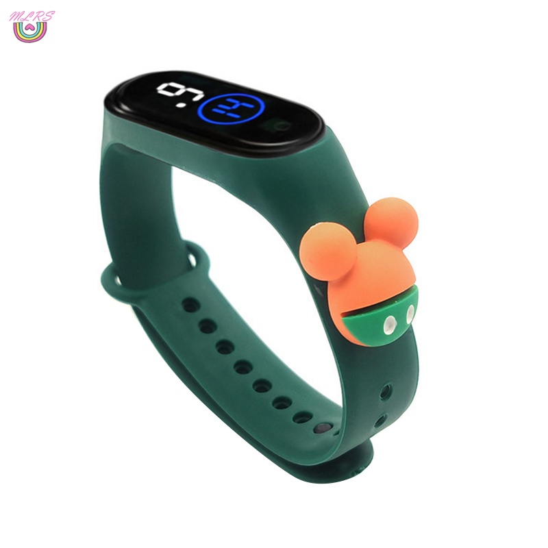 Đồng hồ đeo tay kỹ thuật số chống thấm nước có đèn LED dây đeo silicon dành cho bé trai và bé gái