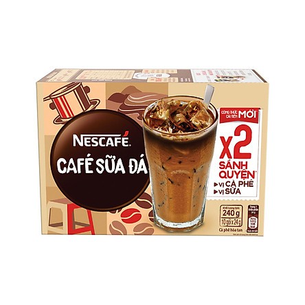 (YÊU THÍCH) CAFE sữa đá Nescafe hộp 10 gói 200g