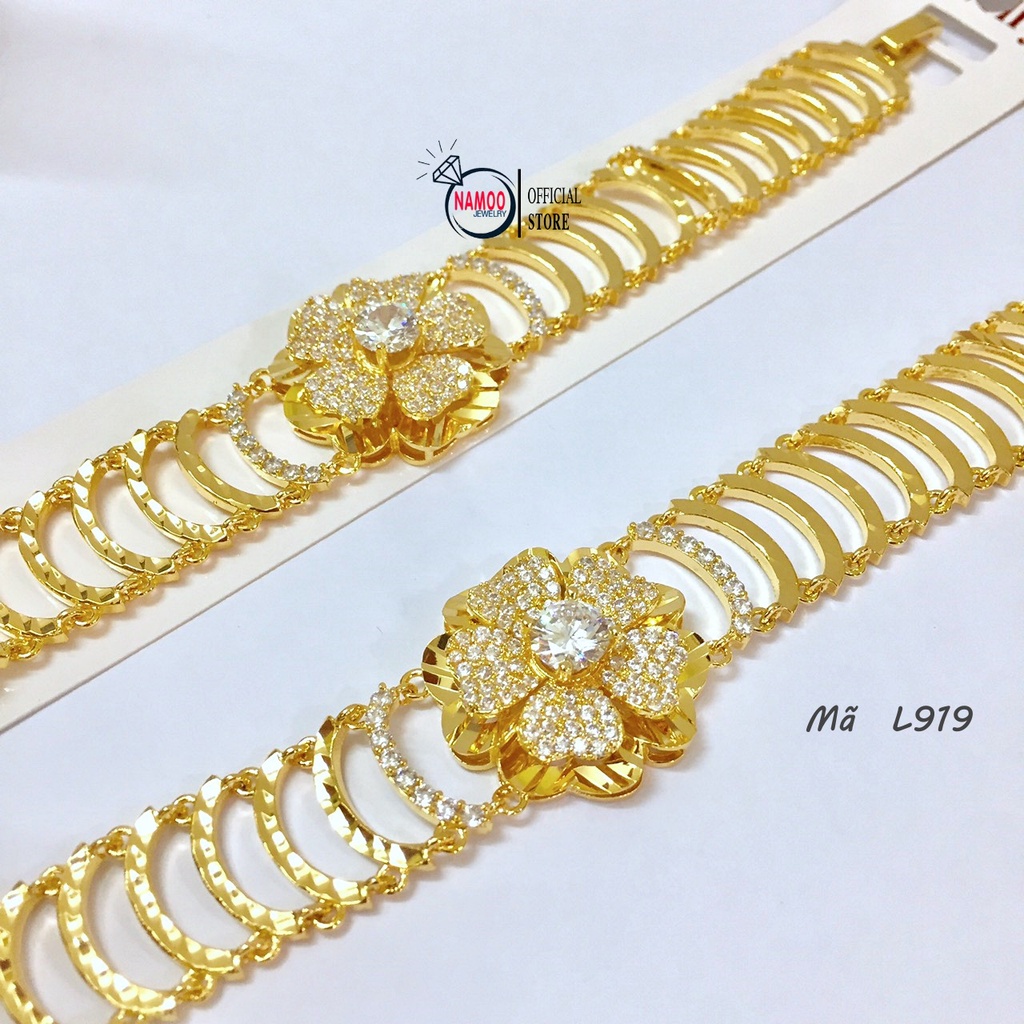 Lắc Tay Đính Đá Nữ L919 Xi Vàng