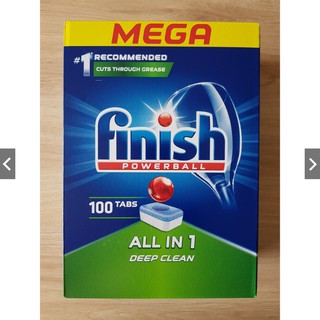 Viên rửa chén bát Finish ALL IN 1 MEGA 100 viên - Finish Powerball All In One Dishwasher Tablets 100 pack