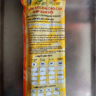 Ổ CẮM LIOA 6S5 (6 LỖ 2 Ổ - DÂY 5M) - MÀU ĐEN