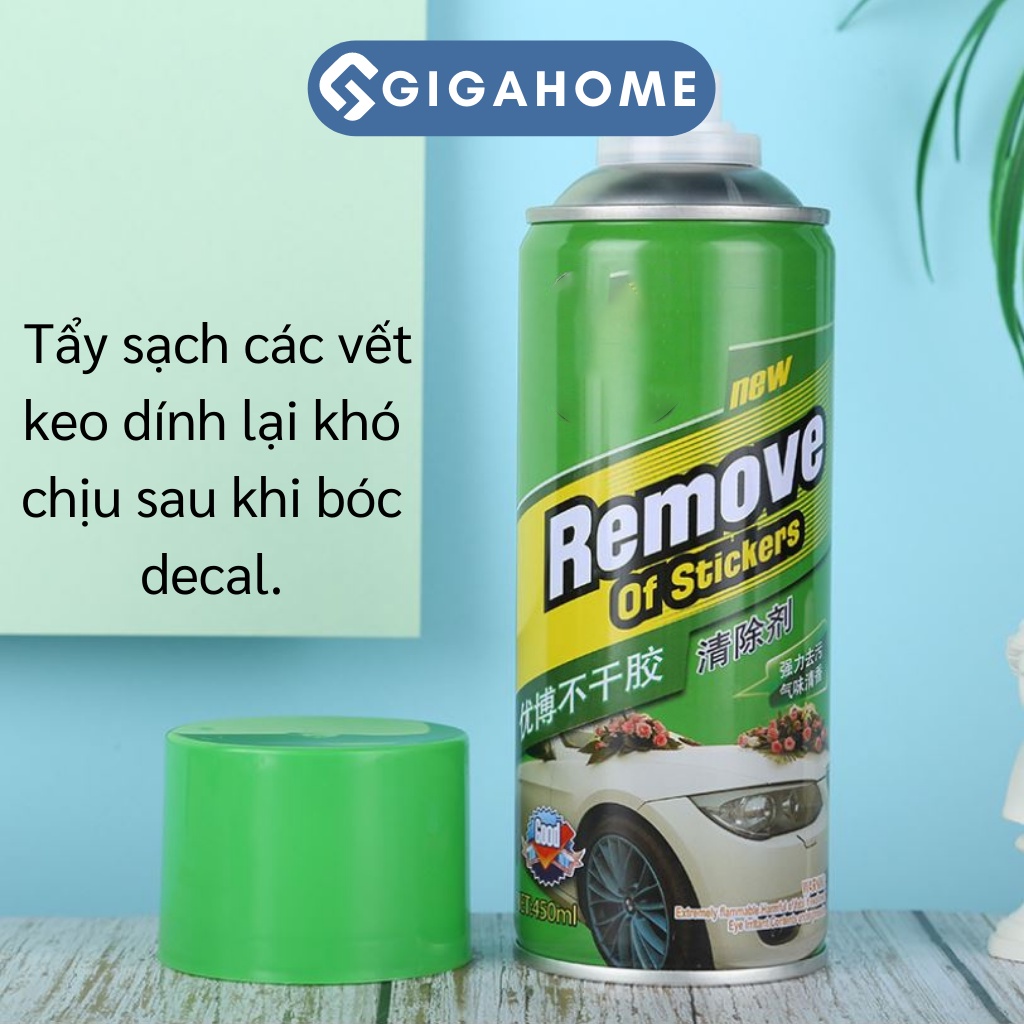 Chai Xịt Tẩy Keo, Nhựa Đường, Băng Dính GIGAHOME Trên Xe Hơi 450ml 9207