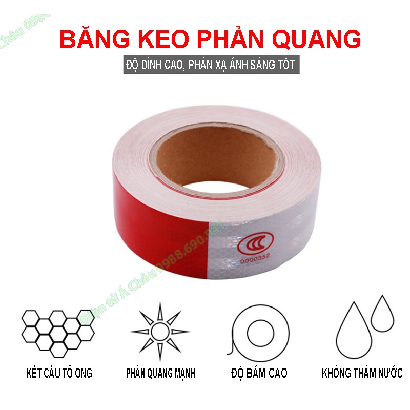 Decal PHẢN QUANG cảnh báo dán xe đạp, xe máy, ô tô, xe tải 1 mét PHẢN QUANG