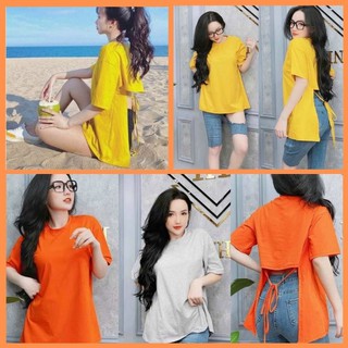 Áo hở lưng cột dây đằng sau, áo kiểu nữ đẹp form rộng tay lỡ