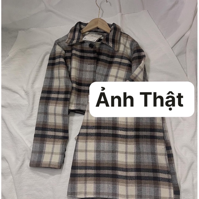 Set Áo Dạ Kẻ Tweed Kèm Chân Váy Chữ A Phong Cách Ulzzang | WebRaoVat - webraovat.net.vn