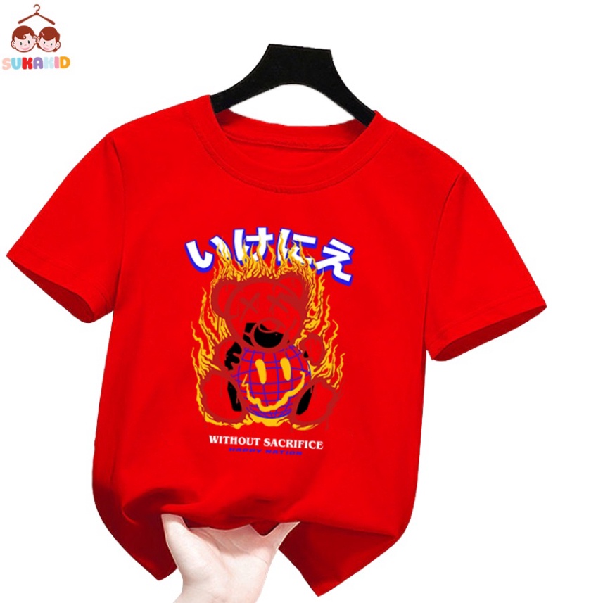 (giá sỉ ) Áo thun hình gấu without sacrifice Bé trai và gái.áo cho bé từ 6kg-30kg.AL56.