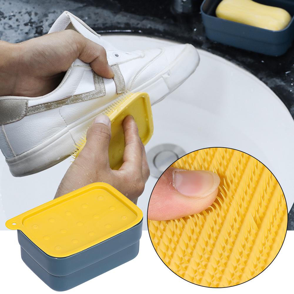 KUNHEV Hộp Đựng Xà Phòng Chống Thấm Nước Kèm Cọ Vệ Sinh Tiện Dụng