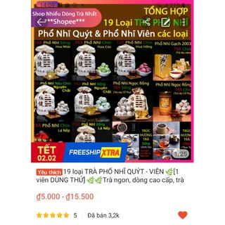 Tổng Hợp 19 Trà Phổ Nhĩ - 1 Viên Dùng Thử ( link mới thay cho link cũ bị xóa bán 3k sản phẩm )