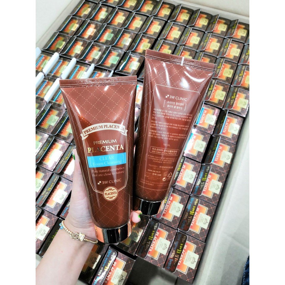 SỮA RỬA MẶT NHAU THAI CỪU 3W CLINIC /PREMIUM PLACENTA FOAM CLEANSING 3W CLINIC
