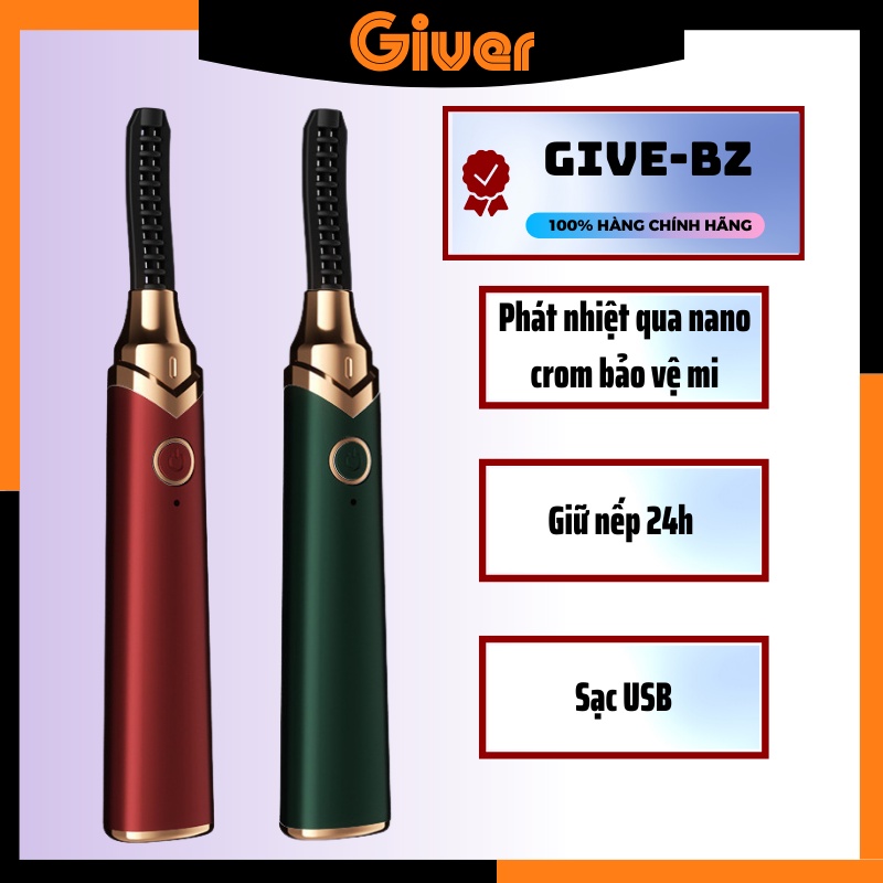 Máy uốn mi nhiệt 3 nấc nhiệt độ GIVE BZ-16,có ion âm bảo vệ mi uốn cong mi tức thì.chăm sóc mi mắt.giữ nếp 24 giờ