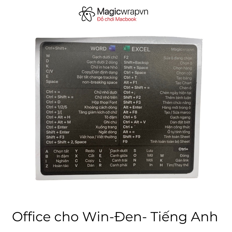 [v2] Office cho Windows 10/11 Dán phím tắt cho mọi laptop MagicWrapVn Made in Việt Nam | Shortcut Sticker Dochoilaptop