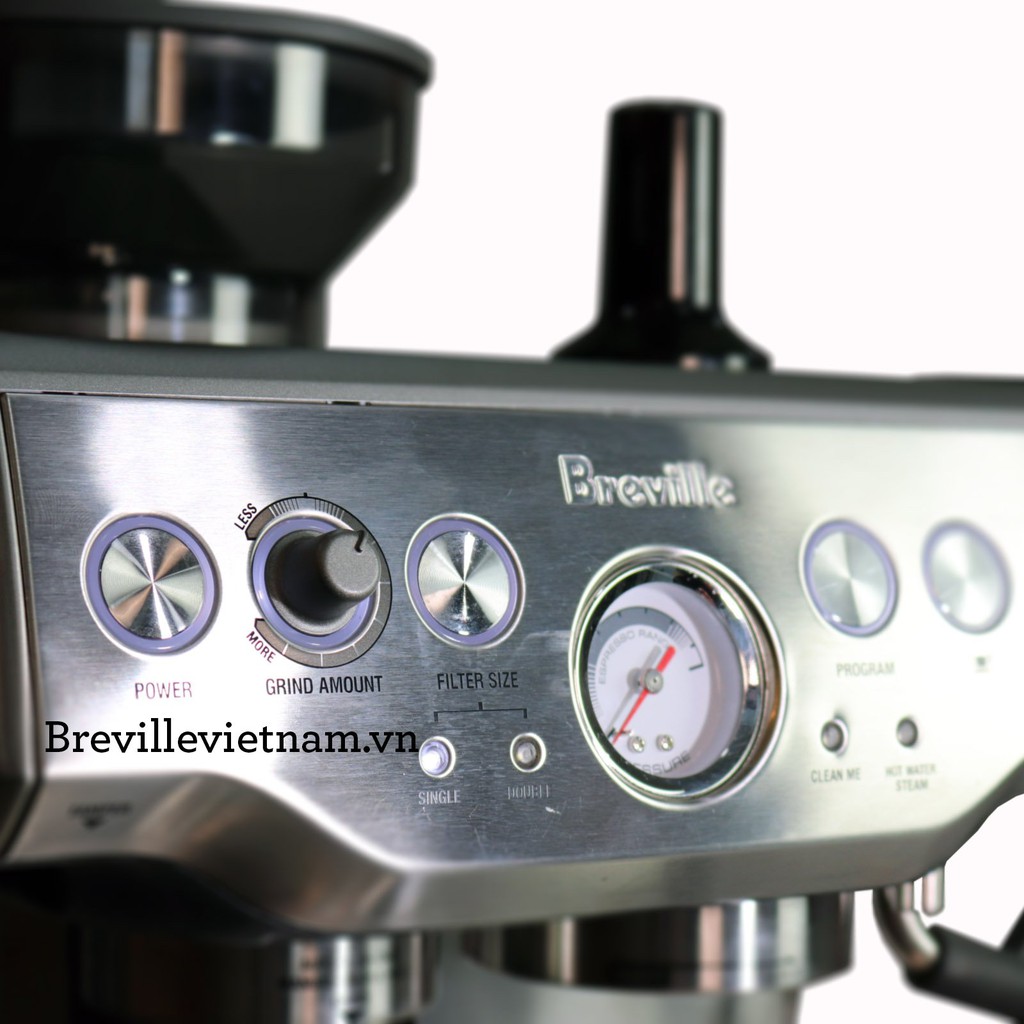 Máy pha cà phê Breville 870 1 Group (tặng kèm bộ phụ kiện: Tamping mặt đế cao su + Hộp đạp bã + Hộp bột vệ sinh)
