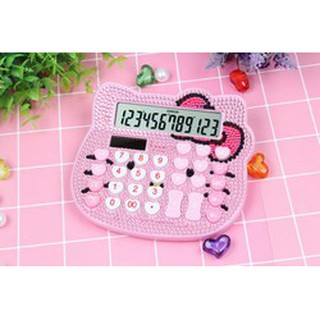 Máy tính hình mèo Hello Kitty kim cương dễ thương cho bé