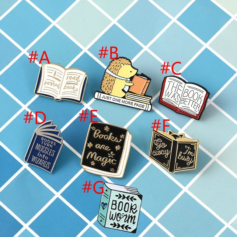 Ghim Cài Áo Tráng Men Hình Cuốn Sách &quot;Books Are Magic&quot; Làm Quà Tặng Cho Học Sinh / Người Yêu