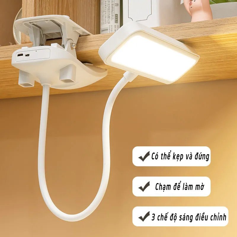 Đèn Học Đế Kẹp Tiện Lợi Cảm Ứng Chuyển Chế Độ Sáng Siêu Nhạy ĐÈN TAKA