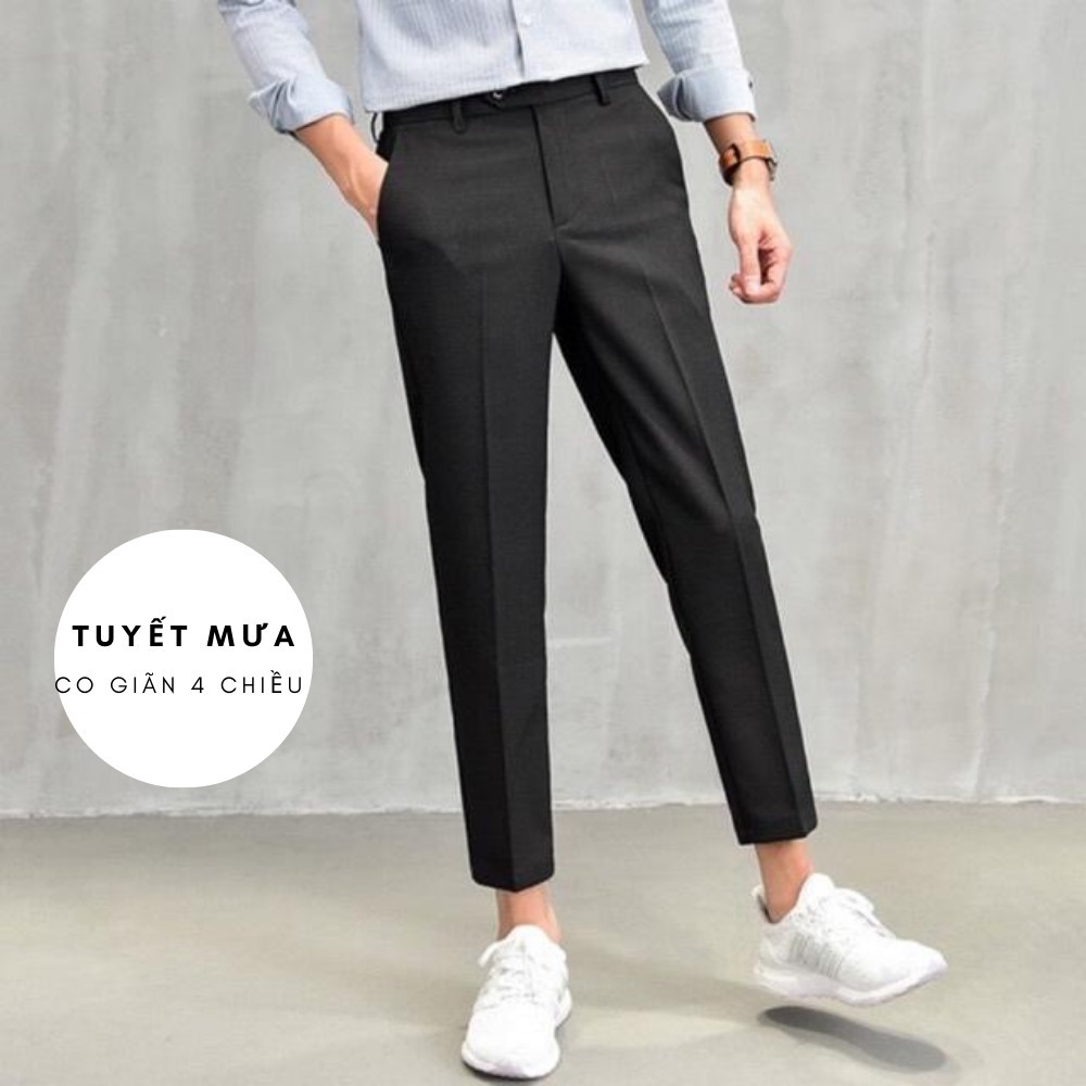 Quần âu nam trơn, dáng trơn vải ít co giãn