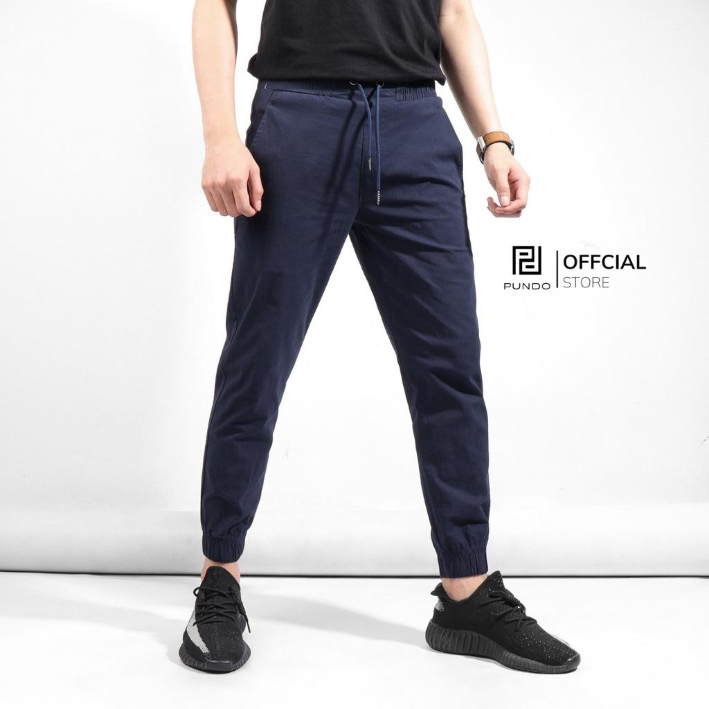 Quần jogger đũi PUNDO chất linen mềm mịn mặc mát màu basic dễ phối phong cách trẻ trung năng động QDPD13