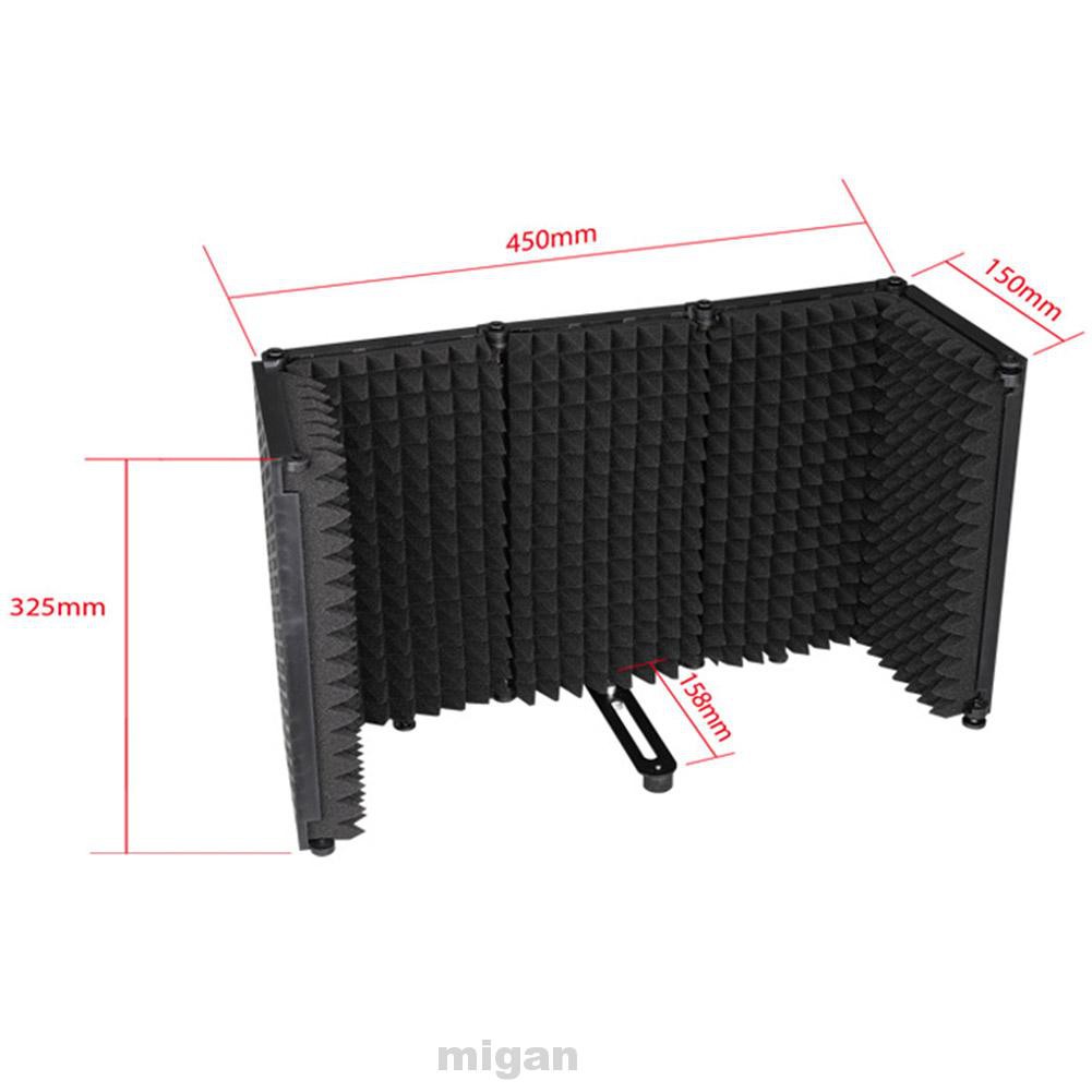 Tấm vách ngăn micrô cách ly âm thanh giảm thiểu tiếng ồn điều chỉnh góc được gấp lại được nhỏ gọn cho studio thu âm