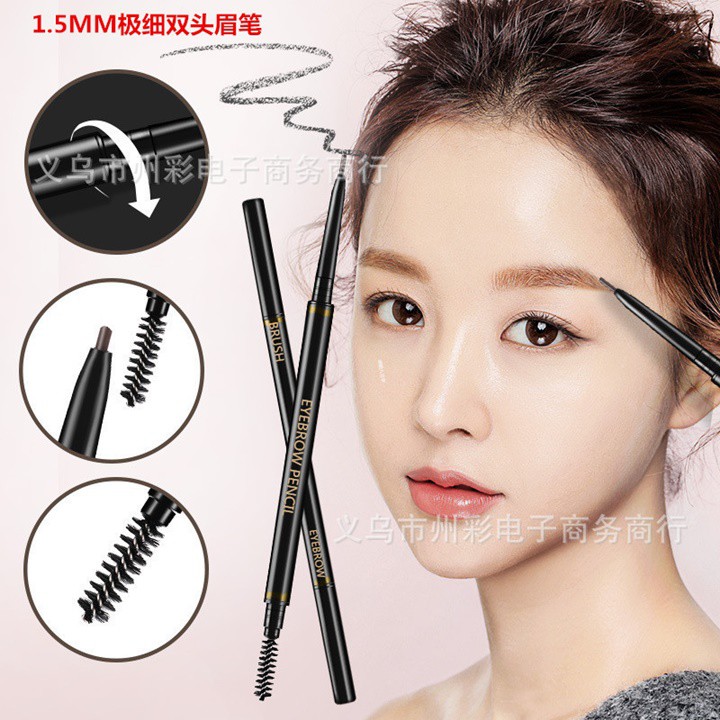 Chì kẻ mày 2 đầu Mking Eyebrow Pencil đầu bút dạ mềm, dễ vẽ, đường kẻ mảnh, rõ nét, không trôi