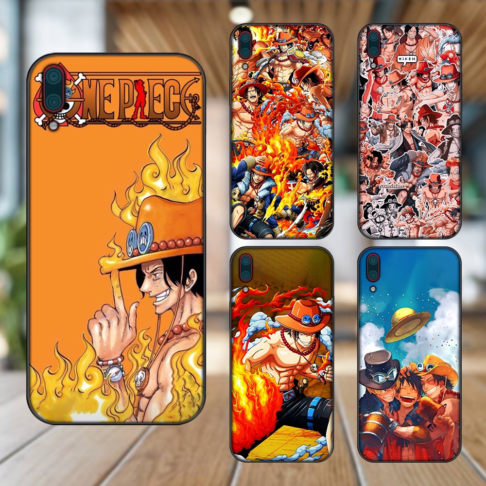 Ốp lưng Huawei Y7 Pro 2019 viền đen in hình Ace One Piece