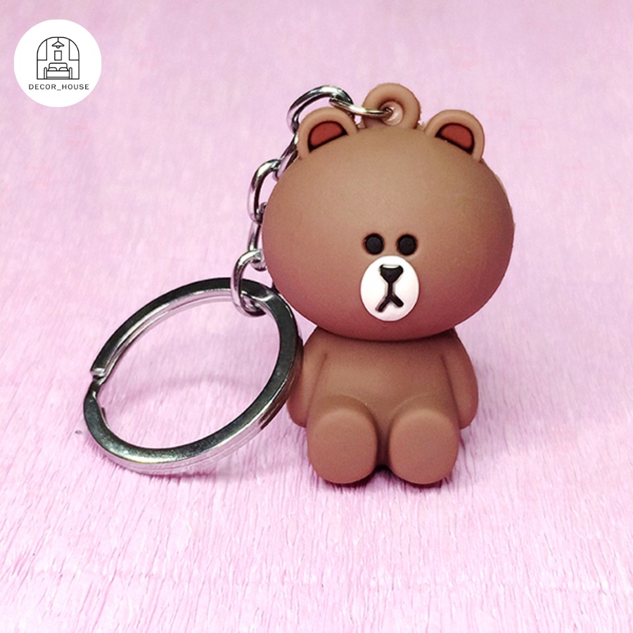 Móc chìa khoá xe máy, móc chìa khóa ô tô silicon hình các con vật vịt, gấu, thỏ dễ thương Decor House