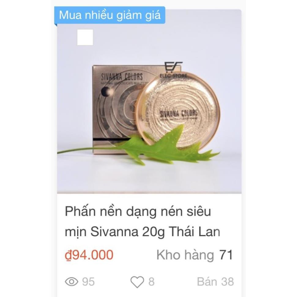 Phấn nền dạng nén siêu mịn Sivanna 20g Thái Lan | BigBuy360 - bigbuy360.vn