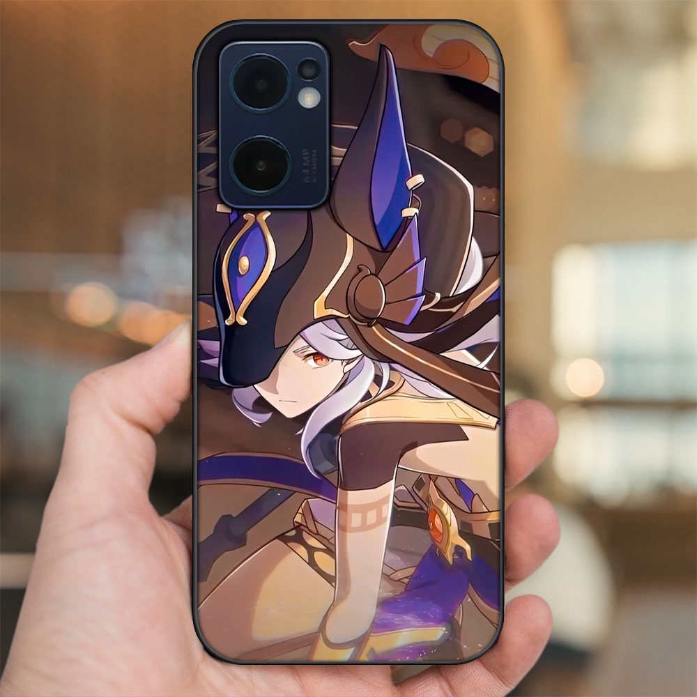 Ốp lưng Oppo Reno 7 5G viền đen in hình Cyno Genshin Impact
