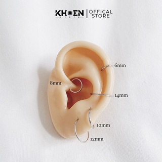 (1 Chiếc) Khuyên tai Tròn mỏng vị trí upper lobe, helix, tragus, mũi, môi