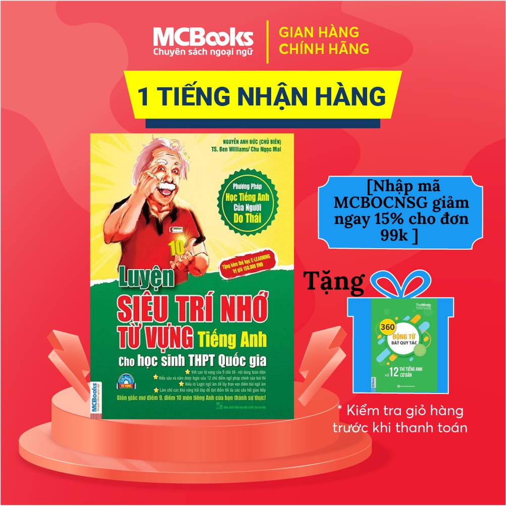 Sách - Luyện siêu trí nhớ từ vựng tiếng anh dành cho học sinh THPT quốc gia -Mcbooks