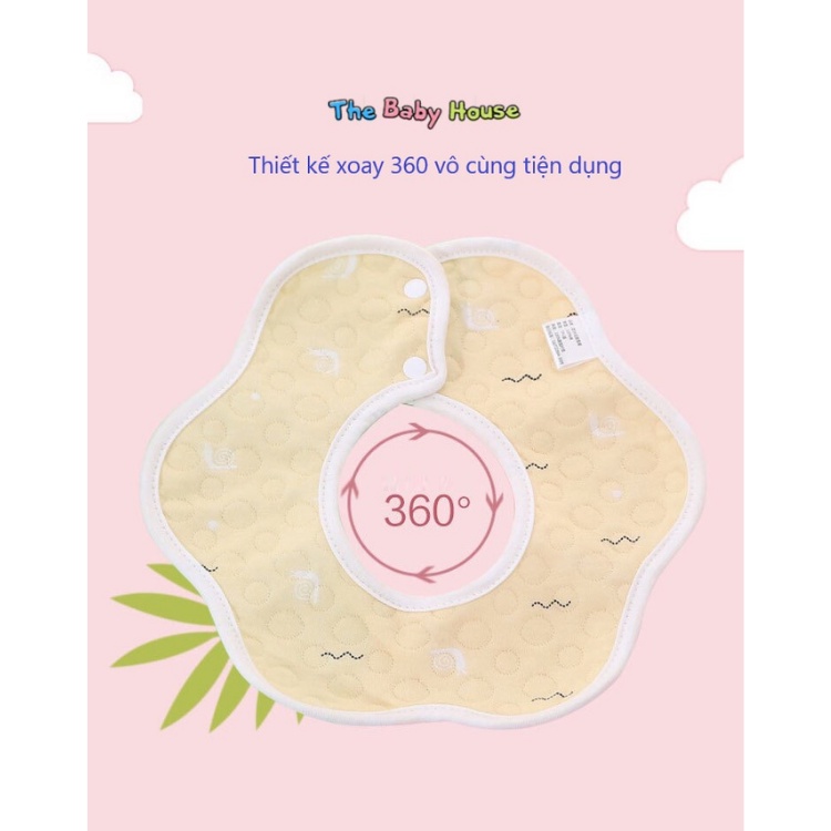 Yếm Cho Bé 💛 𝐅𝐑𝐄𝐄𝐒𝐇𝐈𝐏💛Yếm Cotton tròn xoay 360 Thấm Hút Tốt, Chống Thấm Tốt, Họa Tiết Dễ Thương Cho Bé