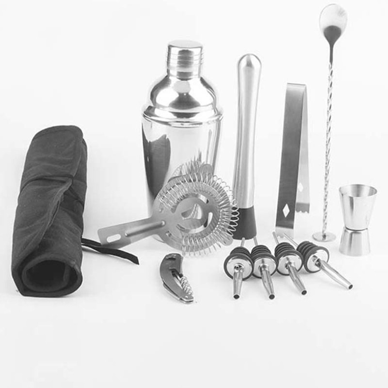 New Stock 750Ml Stainless Steel Cocktail Shaker Bar Set,Bartender Kit, Wine