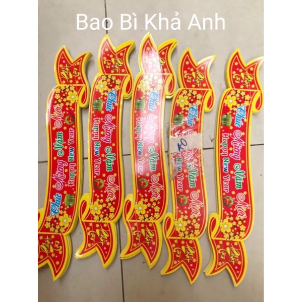 Decal chúc mừng năm mới 2024 miếng dán trang trí giỏ quà , hộp quà mứt Tết hàng siêu đẹp - Bao Bì Khả Anh