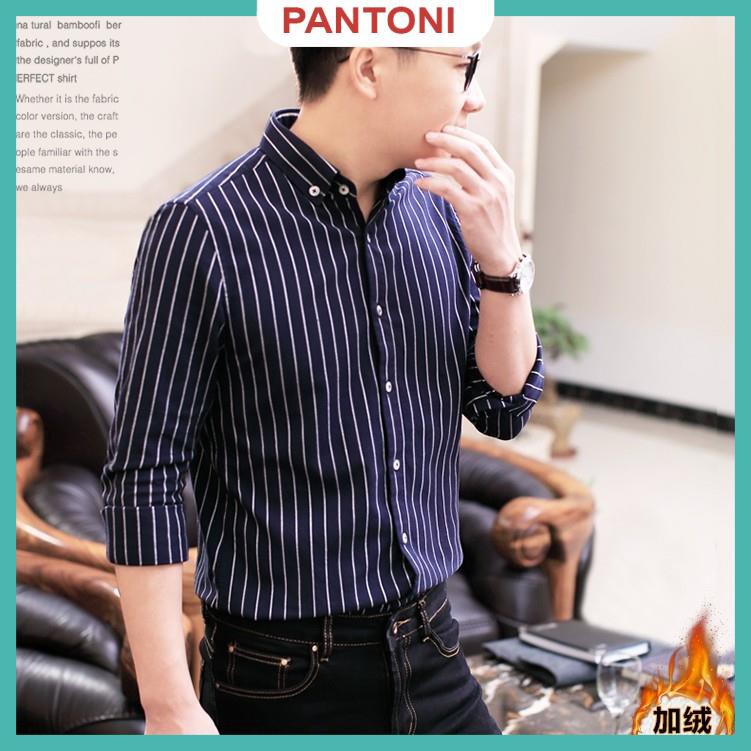 Áo sơ mi kẻ sọc nam, vải lụa cao cấp thái chống nhăn cao cấp, dáng ôm body, trẻ trung cá tính mã [SMKS] | BigBuy360 - bigbuy360.vn