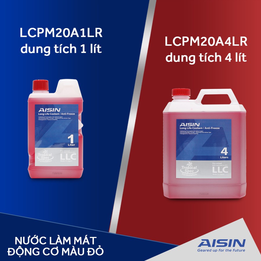 Nước làm mát động cơ ô tô AISIN Đỏ  LCPM20A4LR - Can 4L