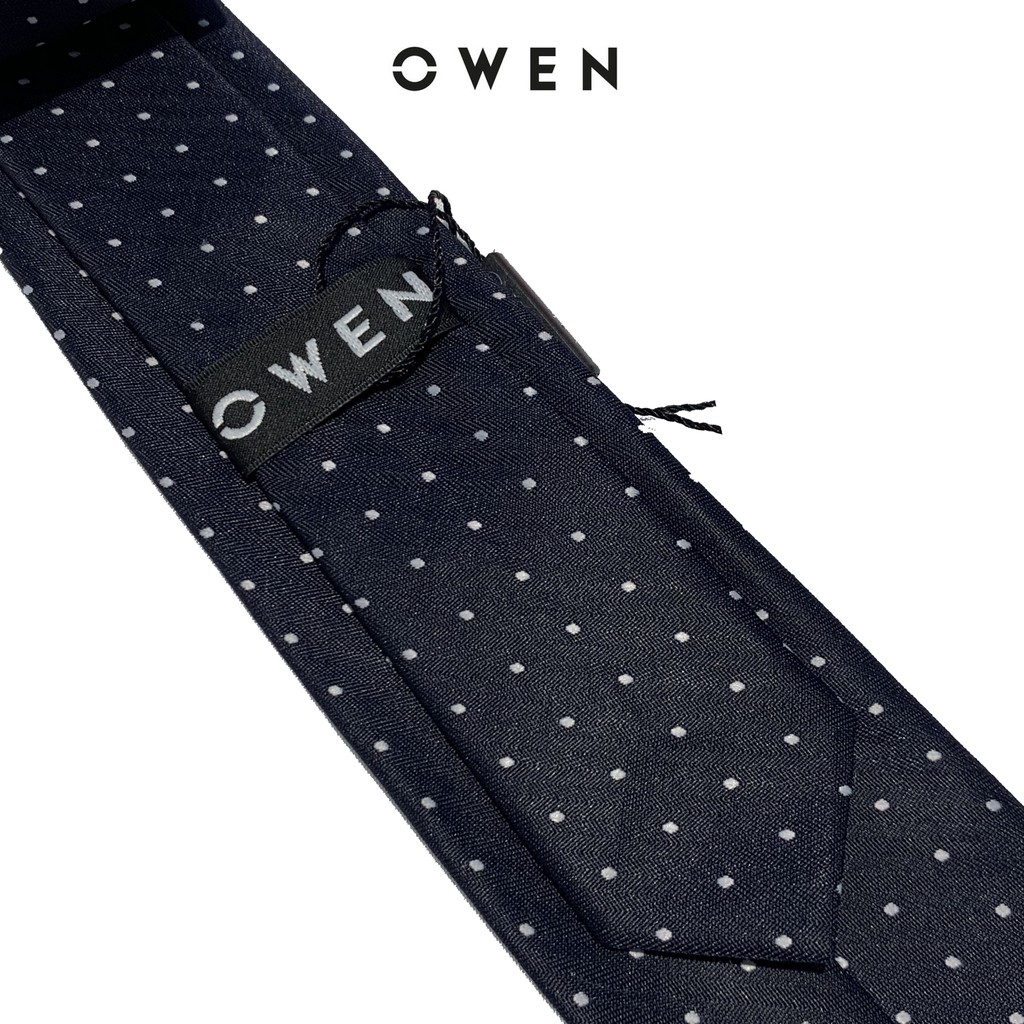 Cravat Owen màu xanh đen chấm bi 6cm 91110 - cà vạt nam