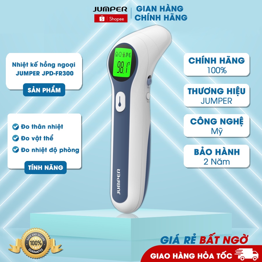 Nhiệt Kế Hồng Ngoại Đa Năng Jumper JPD-FR300 | 4 Chế Độ Đo Trong 1 - Chứng Nhận FDA Hoa Kỳ - Bảo Hành 24 Tháng