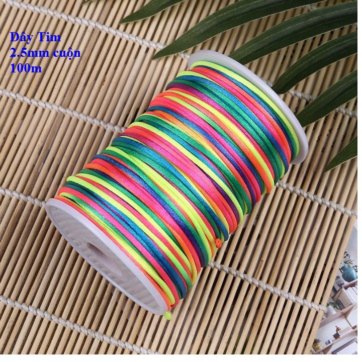 Dây Ngũ Sắc Cuộn 100m dày 2.5mm Làm Vòng Tay