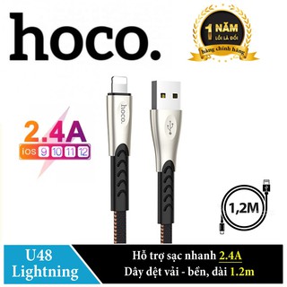 Cáp sạc Lightning Hoco U48 sạc nhanh 2.4A cho iPhone/iPad
