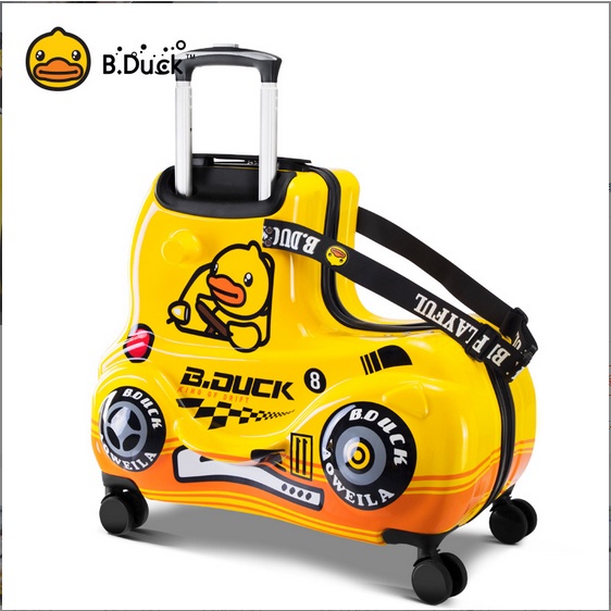 Vali kiêm xe kéo cho bé B.duck Bduck B duck bản ô tô vàng 24 inch